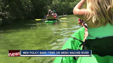 State park bans disposable items on the Weeki Wachee River in effort to reduce pollution