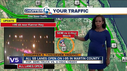 Traffic problems on I-95 in Martin and Broward counties