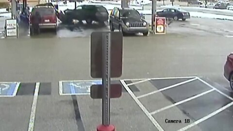 Man intentionally rams gas pump with his vehicle