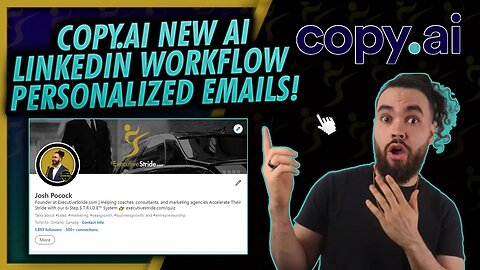 Copy.ai Personalized Cold Emails 📧 From LinkedIn Profile URL New Workflow Feature Unlimited AI Words