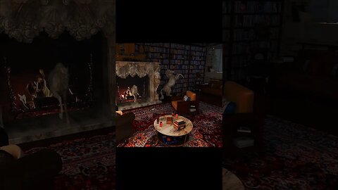 Relaxing blizzard to sleep | Blizzard Sounds with crackling fireplace | Relaxing Library ASMR