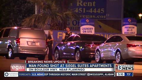 Man found shot at Siegel Suites