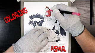 ASMR Coloring - Horse and Rider