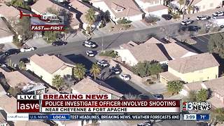 Chopper 13 over scene of shooting involving police