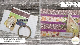 Washi Journal Cards using 5 items, 3 5 7 9 Series washi tape upcycled stash builder journal ephemera