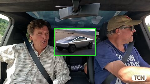 Tucker Carlson goes drifting in a Cybertruck - “We're gonna f—k up your gravel pit”