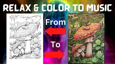 Listen to some chill music and watch artist Kometes color this Amanite mushroom.