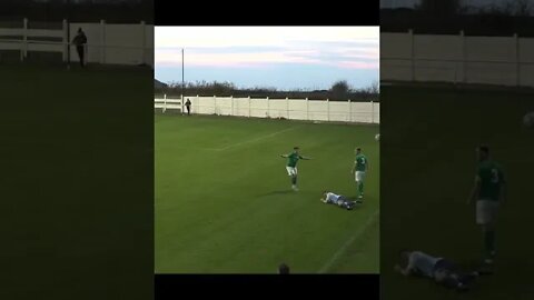 Non League Football | Player Lying On Floor Has Ball Kicked Against His Head | Yellow Card? #shorts