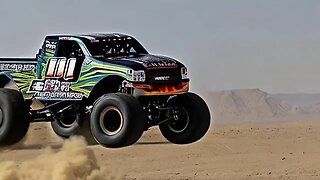 Monster Trucks Battle It Out in the Desert: Who Will Win?