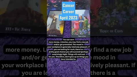 Cancer Career April 2023 #tarotscope #tarot #tarotreading #cancer #career #careerreading