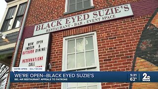 Black Eyed Suzie's in Bel Air is open for business