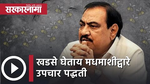 Eknath Khadse | एकनाथ खडसे घेताय मधमाशीद्वारे उपचार पद्धती | honeybee | Aurangbad | Sarkarnama