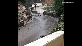 Driver pushed down muddy Burbank hill