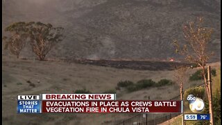 Brush fire breaks out near Chula Vista homes