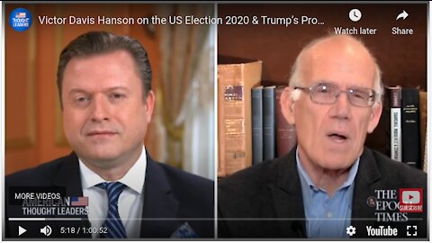 Victor Davis Hanson on the US Election 2020 & Trump’s Prospects | American Thought Leaders