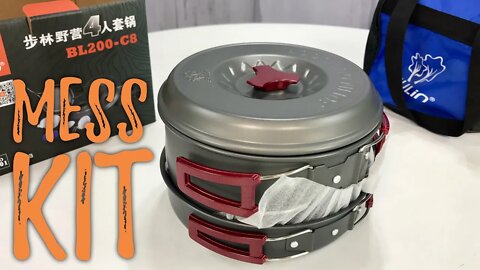 13 Piece Camping Cookware Mess Kit by BULIN Unboxing