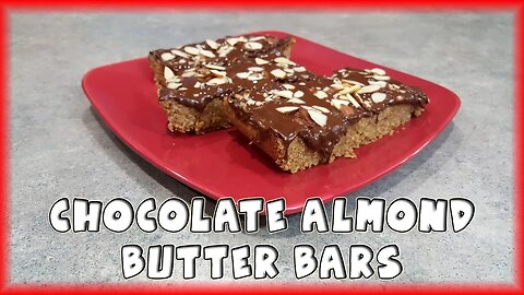 Chocolate Almond Butter Bars [Gluten-free] [Vegan] #PlushMoji