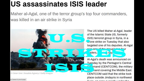 ISIS LEADER DIES IN SYRIA WITH U.S. BOMBING OF TERRORIST DEATH CULT