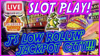 🔴 LIVE SLOT PLAY! J'S LOW ROLLIN' WEDNESDAY IN JACKPOT CITY! EPISODE 12! LONGHORN CASINO