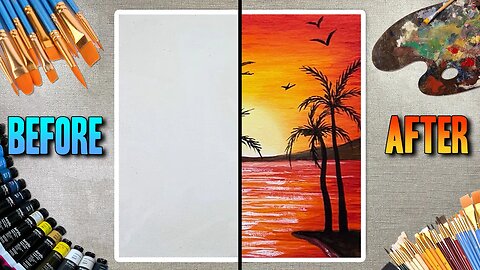 Sunset Landscape | Acrylic Painting Tutorial for Beginners