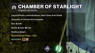 Destiny 2, Legend Lost Sector, Chamber of Starlight on the Dreaming City 9-27-21