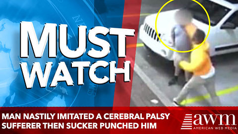 man nastily imitated a cerebral palsy sufferer then sucker punched him