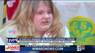 12-year-old girl awarded for saving drowning toddler