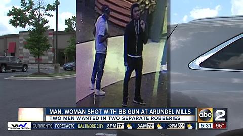 Man, woman shot with BB gun at Arundel Mills Mall.