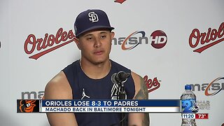 Machado back in Baltimore, Orioles lose to Padres