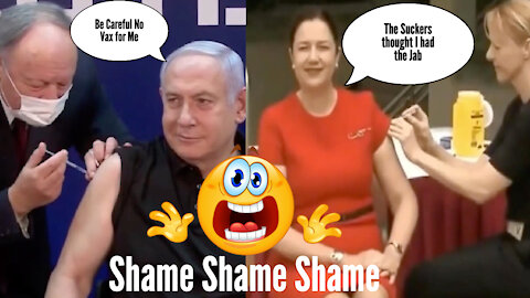 Annastacia Palaszczuk and Benjamin Netanyahu Fake Covid Shot