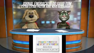 Jornal engraçado do gato tom: Pastor abre novo restaurante! [Frases e Poemas]