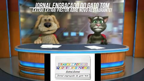 Jornal engraçado do gato tom: Pastor abre novo restaurante! [Frases e Poemas]