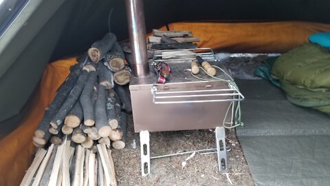 Polish Lavvu and a Winnerwell Medium Wood Stove