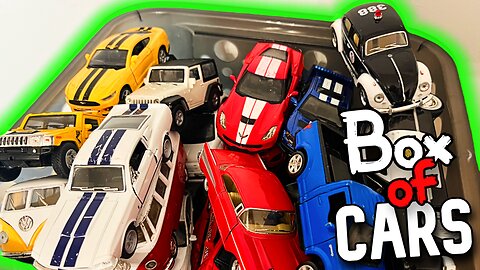 Box Full of Cars Ordered By Color | With Police Emergency Diecast Welly Pullback Cars