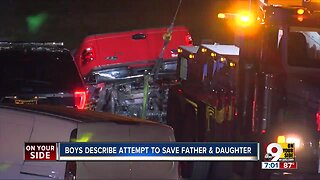 Boys describe attempt to save father and daughter from pond