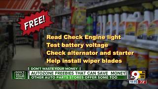 Auto parts stores offer some free services