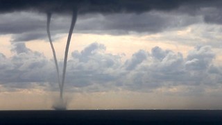 Rare Footage Of Waterspouts Stretching From Clouds To The Sea