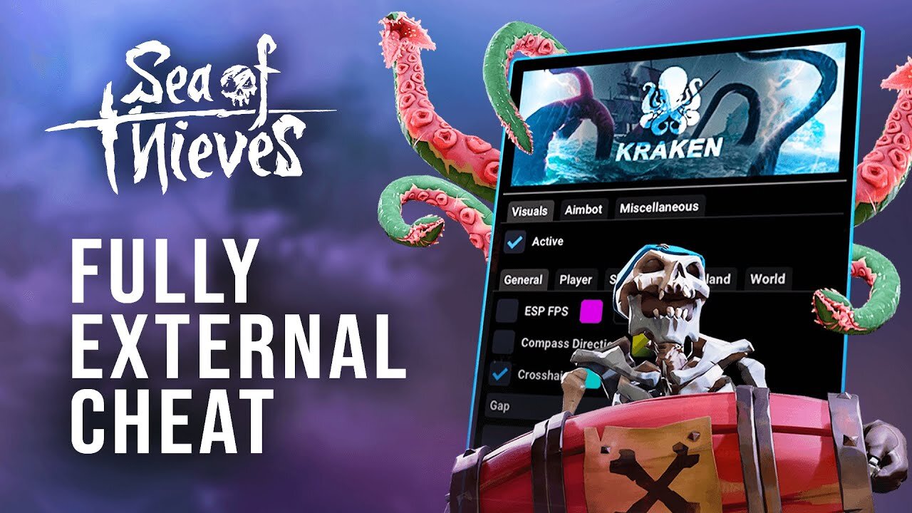 Sea of Thieves External ESP Hack/Cheat (Aimbot/ESP) Kraken v3