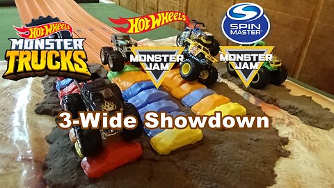 Hot Wheels/Spin Master Monster Truck 3-Wide Showdown