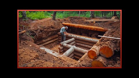 Man Builds 2-Room Log CABIN Underground _ Start to Finish by _bushcraftua1