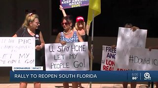 Rally held outside Palm Beach County Commission meeting to 'Reopen South Florida'