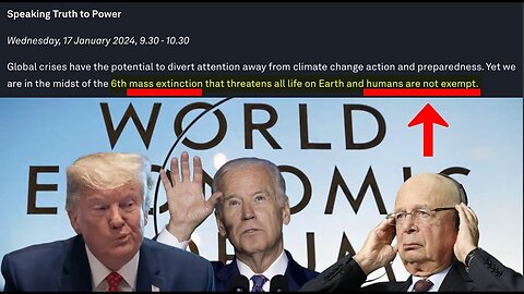 WEF RELEASE 2024 ITINERARY FOR DAVOS WHICH INCLUDES PLAN TO MANIFEST A MASS EXTINCTION INTO REALITY!