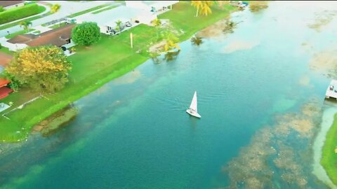 A small Sailboat in Kendale Lakes Florida | Autel EVO 2 Pro V1