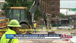Water main floods 9th and Douglas