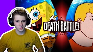 FIRST TIME WATCHING DEATH BATTLE! | SPONGEBOB VS AQUAMAN (REACTION)