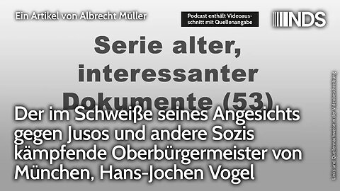 Der im Schweiße seines Angesichts gegen Jusos &andere Sozis kämpfende Münchner-OB, Hans-Jochen Vogel