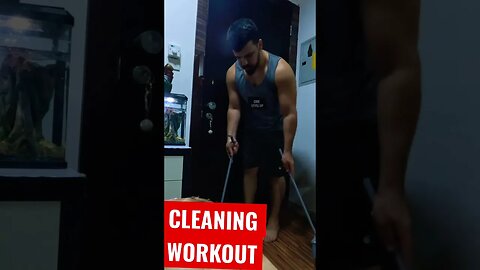 Cleaning workout with brush😆