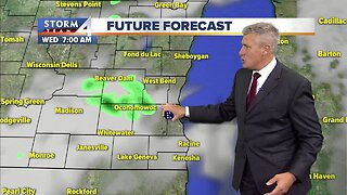 Spotty showers Wednesday morning