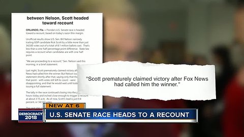 Scott leads FL Senate race, headed to recount