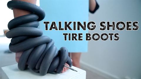 Tire boots with a message